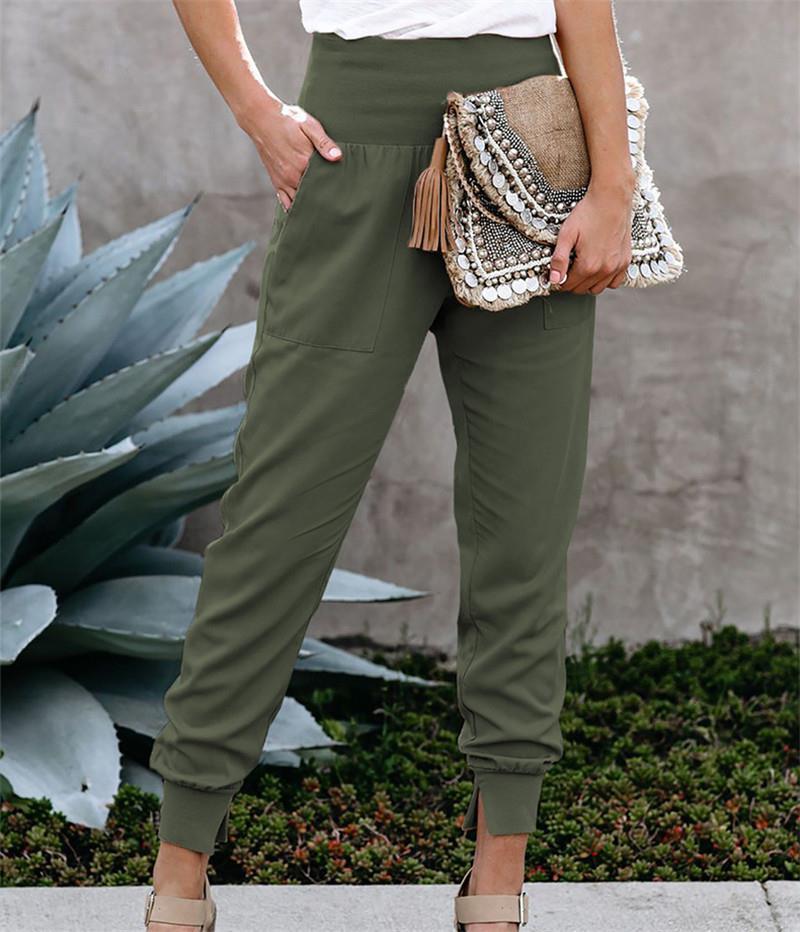 Sport leisure pants for women with elastic waist and pockets Lune London