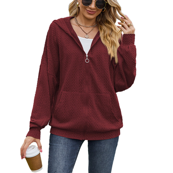 Ladies Oversized Hoodie with Textured Pattern and Practical Pockets Lune London