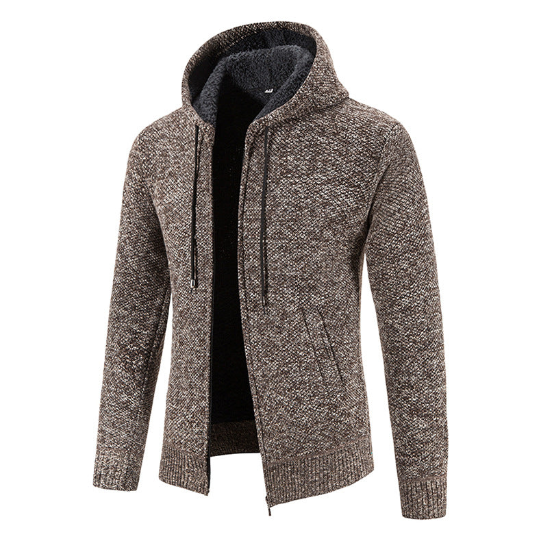 Men's knit jacket with modern hood and structured design Lune London