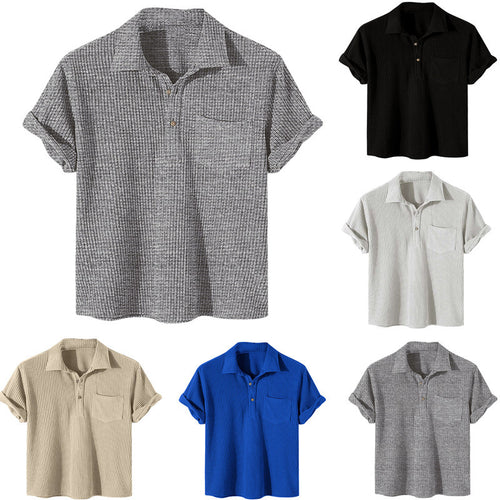 Men's Short Sleeve Textured Polo Amarae