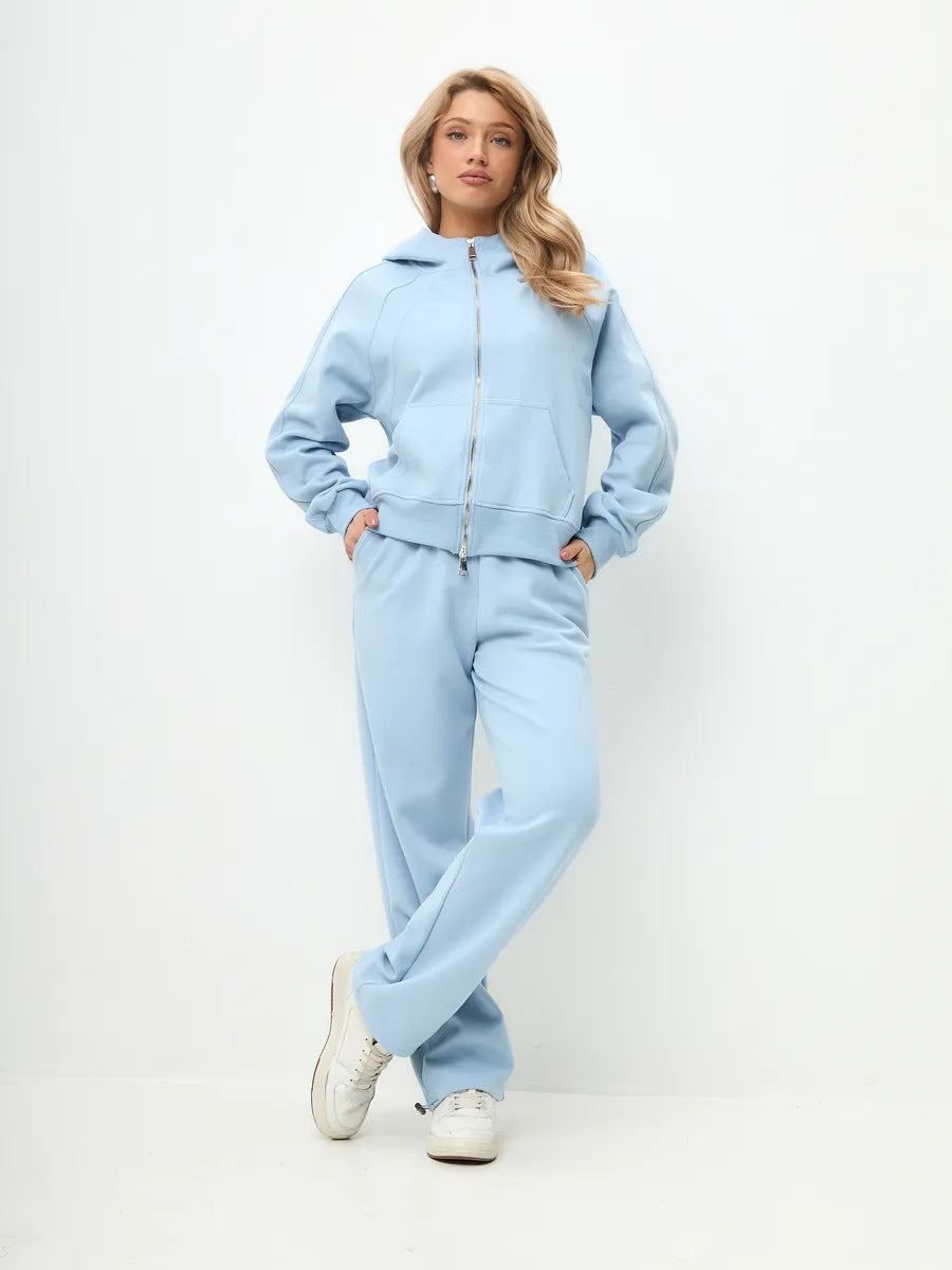 Ladies Sporty Hoodie and Jogging Set with Practical Pockets Lune London