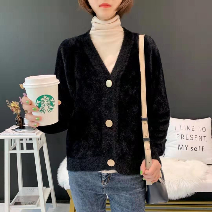 Cardigan confortable pour femmes avec grands boutons Chic & Stil