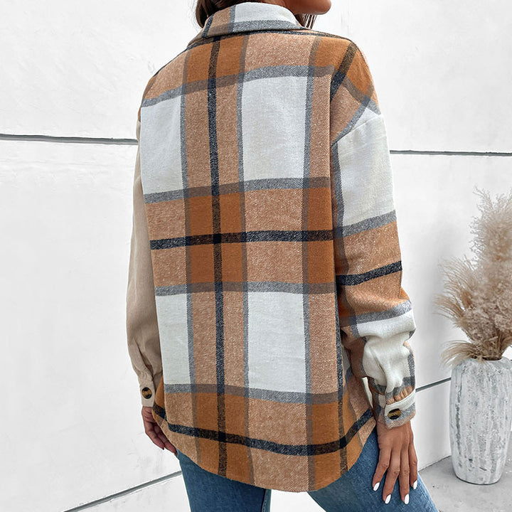 Plaid shirt jacket for women in high-quality cotton blend with button closure Lune London