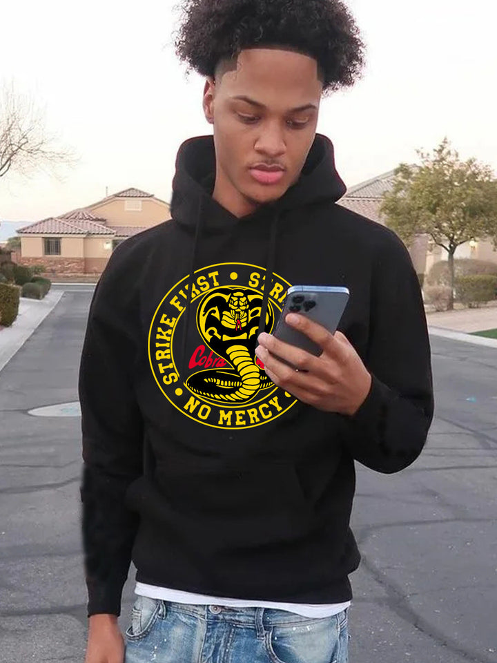 Men's hoodie with classic Cobra pattern Lune London