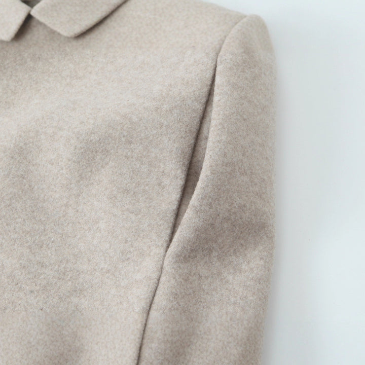 Women's Short-Cut Oversized Wool Blend Coat with Wide Shawl Collar Amarae