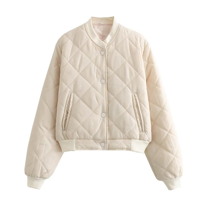 Quilted transition jacket for women with elastic cuffs and practical pockets Lune London