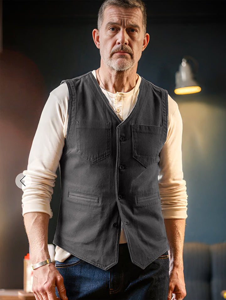 Fashionable vintage style men's vest with pockets Lune London
