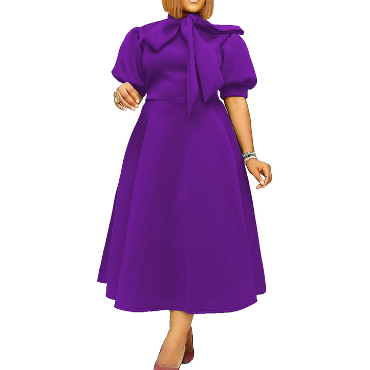 Lune London midi dress woman with bow neckline