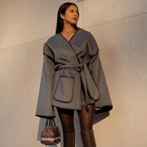 Wrap jacket for women with a loose fit and practical pockets Amarae