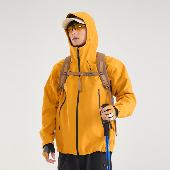 Men's Waterproof Softshell Outdoor Jacket with Adjustable Hood and Breathable Membrane Amarae