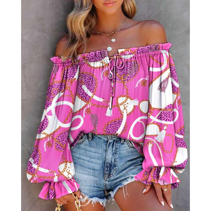 Bohemian off-shoulder blouse for women with flowing sleeves Lune London