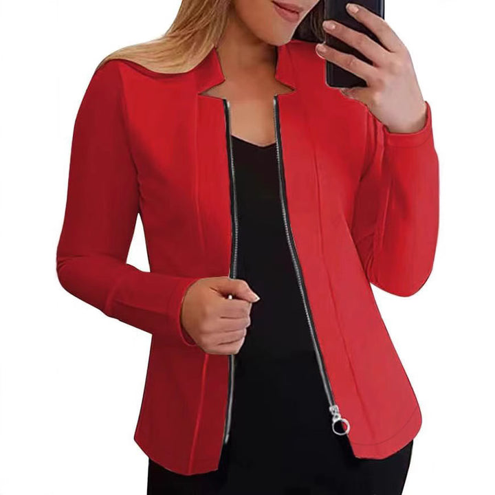 Veste élégante pour femmes avec fermeture éclair intégrale et coupe slim Lune London