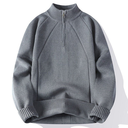 Knitted sweater for men with high collar and zipper Amarae