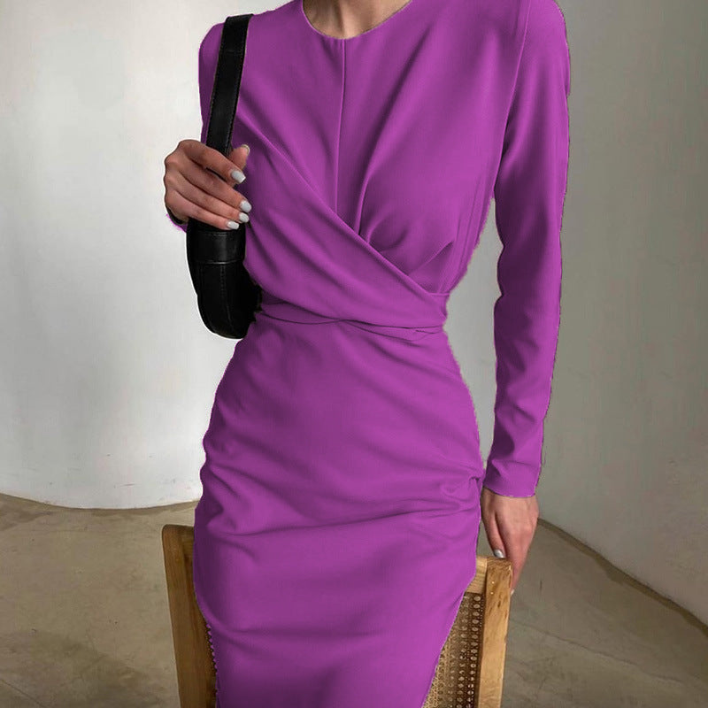 Fitted wrap dress for women with long sleeves and elegant cut Lune London