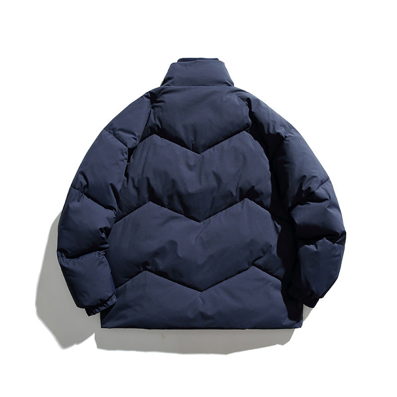 Unisex Padded Quilted Jacket in Boxy Cut with Ribbed Collar and Insulating Lining Amarae