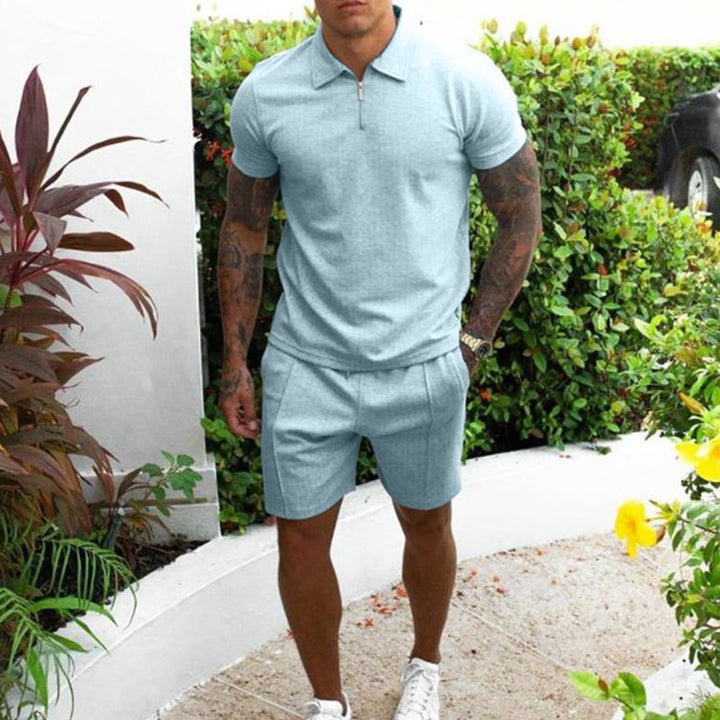 Men's sporty leisurewear set with trendy zipper Lune London