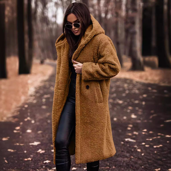 Ladies Oversized Fleece Jacket with Hoodie Moon London