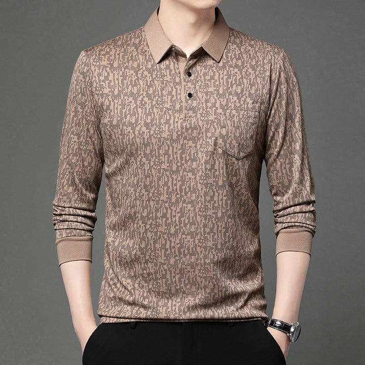 Polo shirt for men with graphic pattern and breathable functional material Lune London