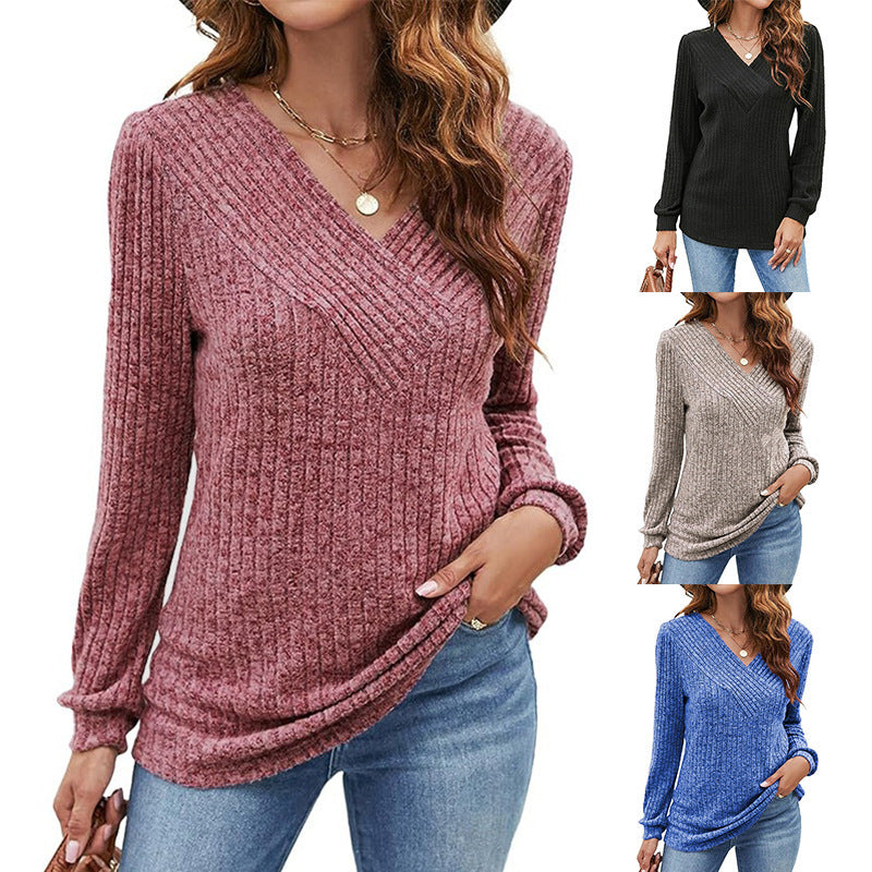V-neck textured sweater for women Lune London