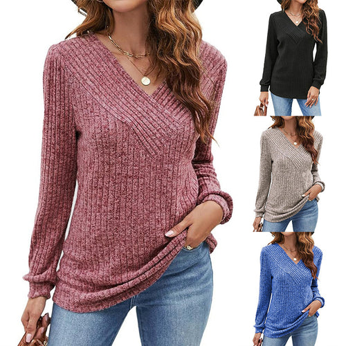 V-neck textured sweater for women Amarae