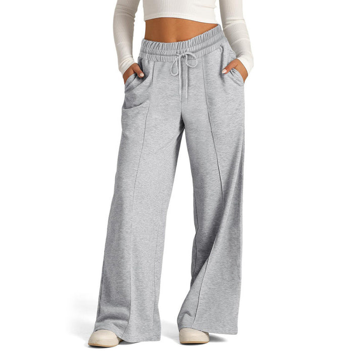 Women’s wide jogging pants with elastic waistband and side pockets Lune London