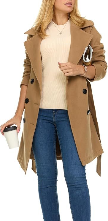 Women's trench coat with asymmetric hem and wide collar Lune London