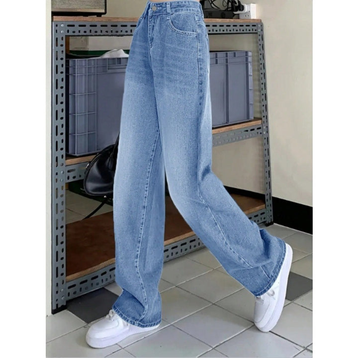 Women's wide High-Waist Baggy jeans with straight leg Amarae