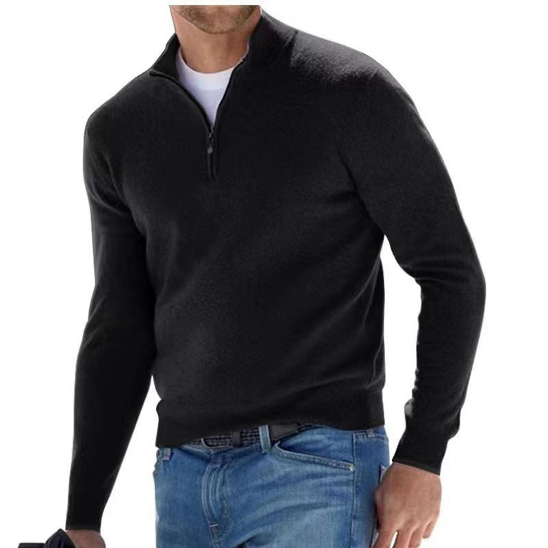 Elegant sweater for men with high collar and fine knit design Lune London