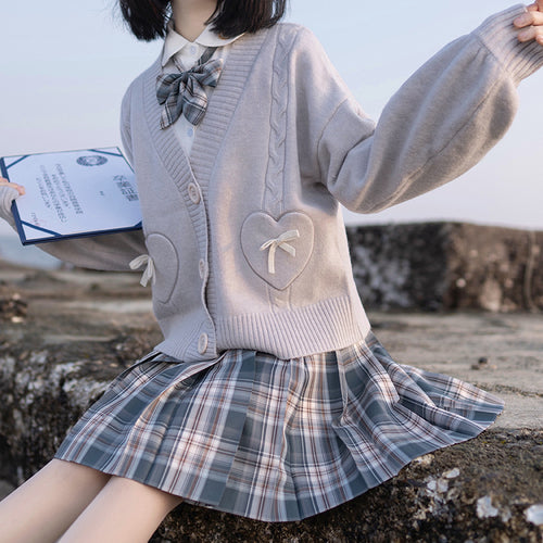 Cardigan for women with heart-shaped appliqués Amarae