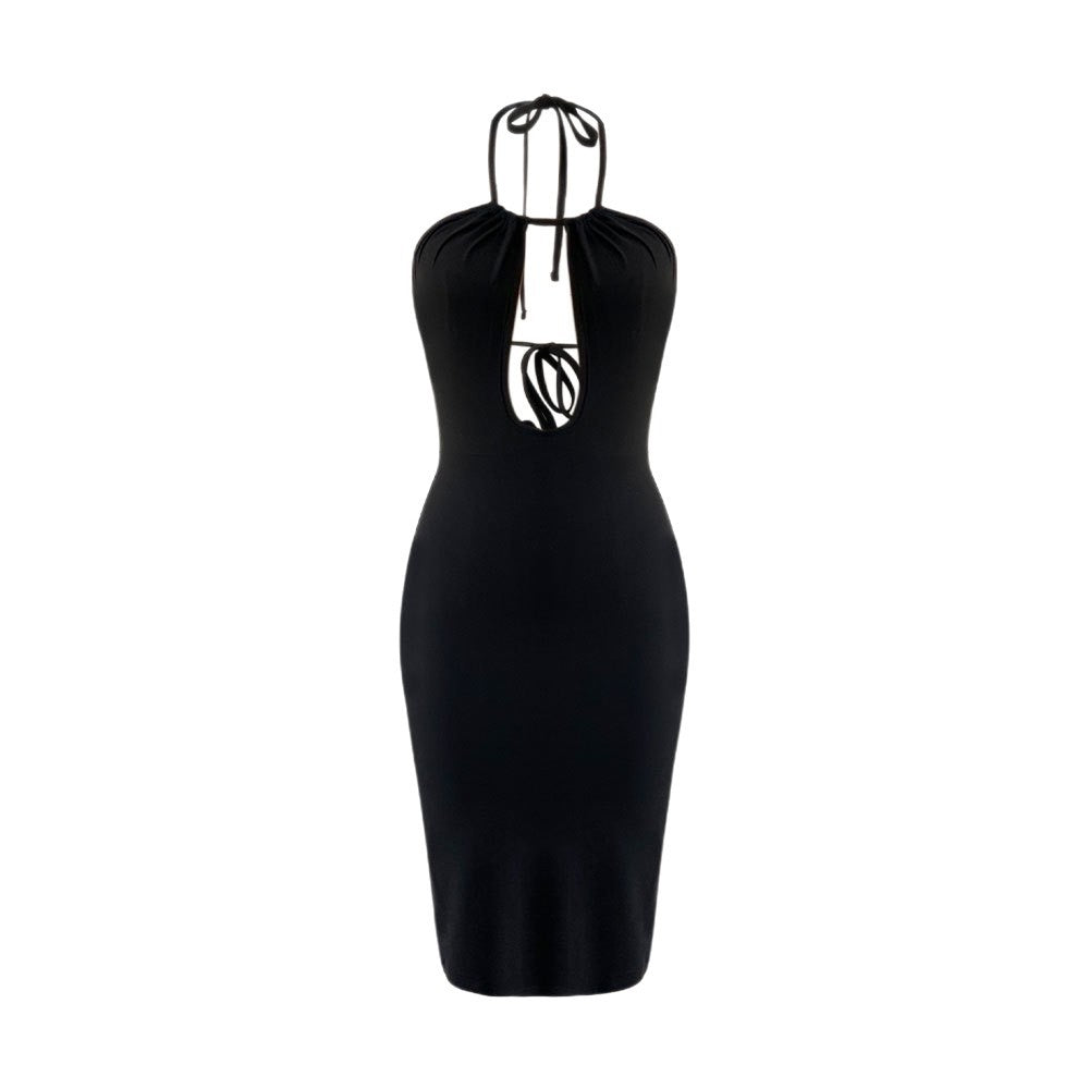 Robe bodycon femme avec décolleté en V profond et design élégant à col halter Chic & Stil