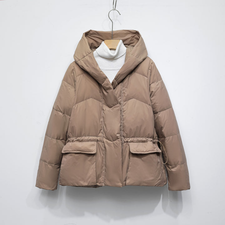 Quilted winter jacket for women with trendy pockets and hood Amarae