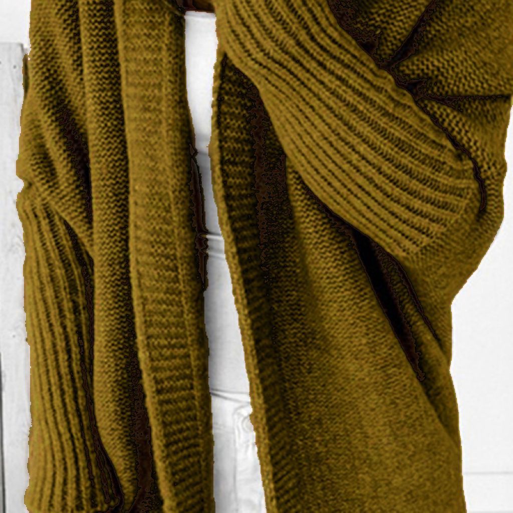 Ladies Casual Knit Sweater with Open Front and Fine Texture Lune London