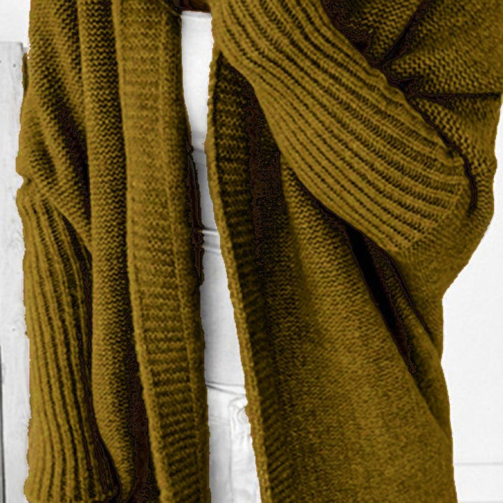 Ladies Casual Knit Sweater with Open Front and Fine Texture Lune London