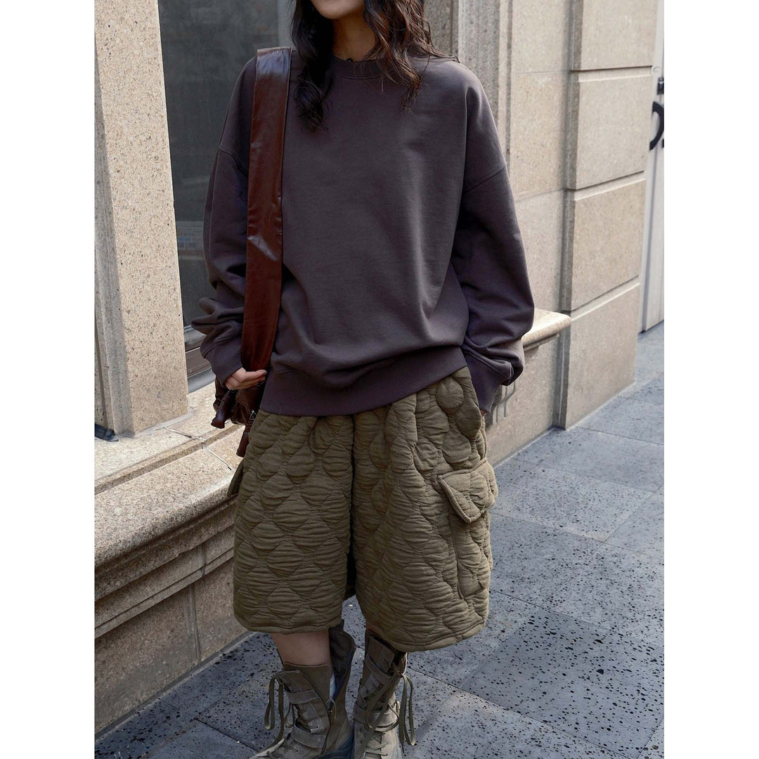 Women's Loose Sweatshirt made of French Terry with extended back hem and dropped shoulder Amarae