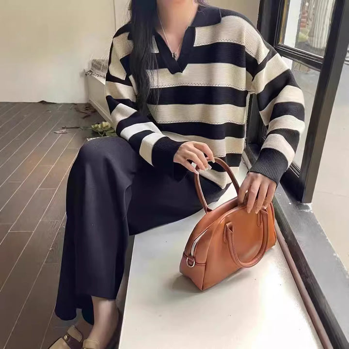Chic and Stylish Striped Casual Set for Ladies