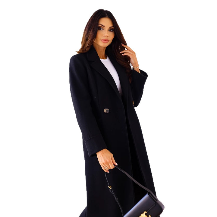 Ladies elegant and fashionable wool coat with double-breasted buttons Lune London