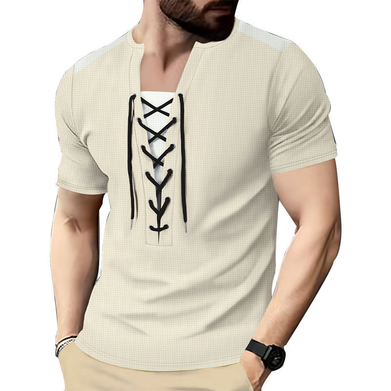 Short Sleeve Men's T-shirt with Innovative Lace Design Lune London
