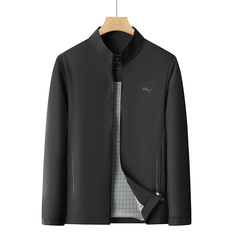 Men's Urban Stand-up Collar Blouson with Minimalist Softshell Look Amarae