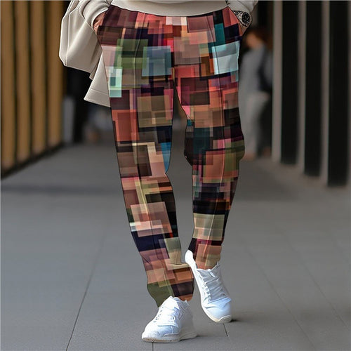 Men's leisure pants with geometric design and elastic waistband Amarae