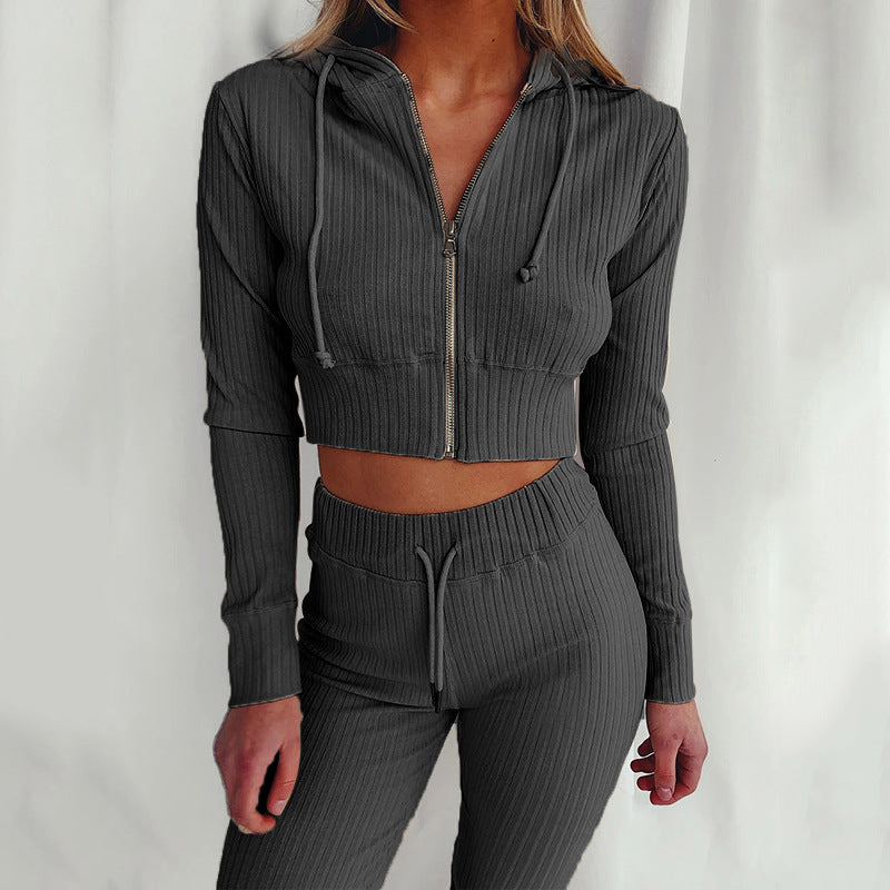 Dames Ensemble de Crop Top Sportif et Leggings Chic & Stil