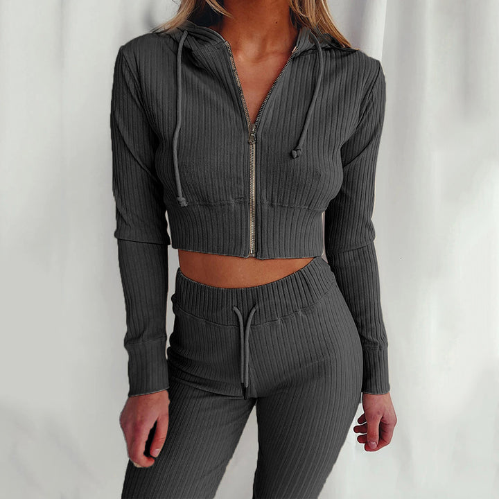 Dames Ensemble de Crop Top Sportif et Leggings Chic & Stil