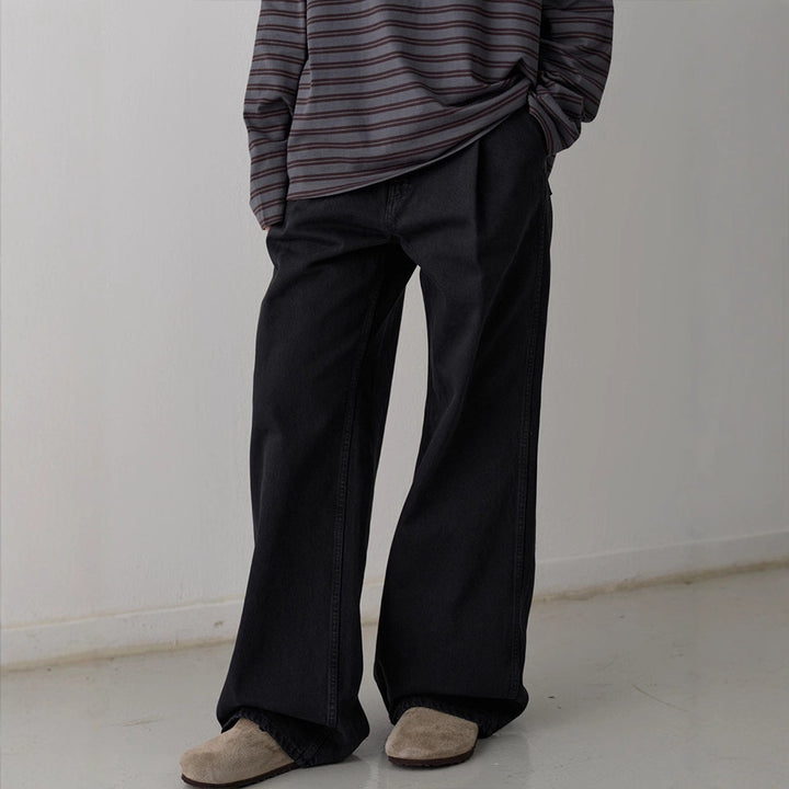 Jeans taille haute décontractés pour femmes à coupe large Chic & Stil
