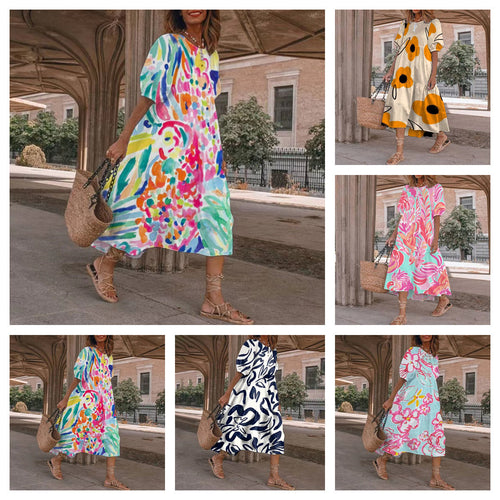 Chic and Stylish floral print maxi dress with knotted front for ladies