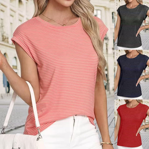 Casual striped women's top with drop shoulders Amarae