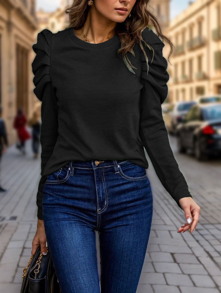 Chic and stylish women's long-sleeve blouse with ruffled sleeves