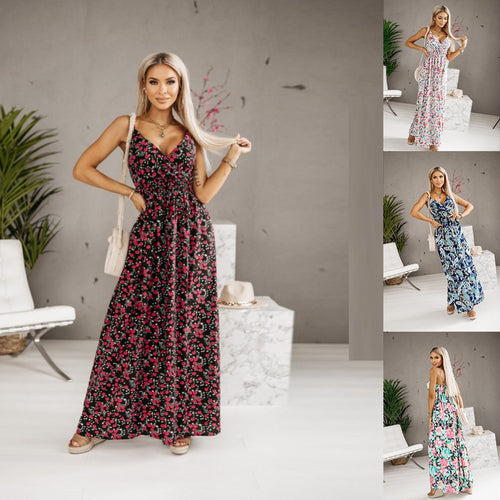 Floral maxi dress for women with adjustable straps Amarae
