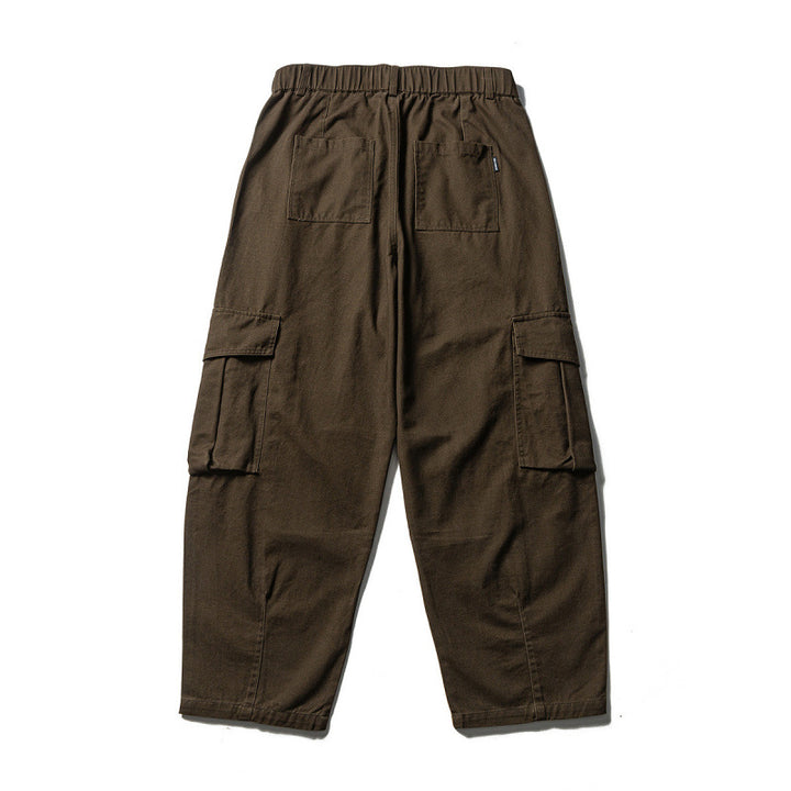 Men's Wide Utility Cargo Pants in Baggy Cut with Multiple Pockets and Reinforced Knee Areas Amarae
