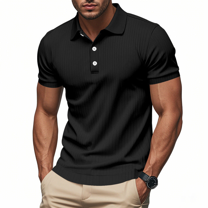 Men's polo with textured design and high-quality cotton blend Lune London