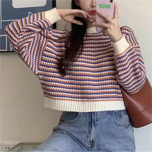 Women's Wavy Knit Sweater with Oversized Cut Amarae