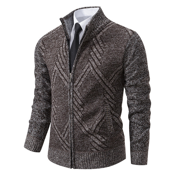 Men's knit jacket with modern geometric patterns Lune London